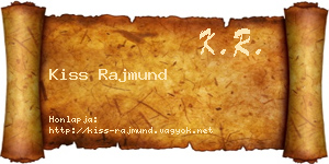 Kiss Rajmund névjegykártya