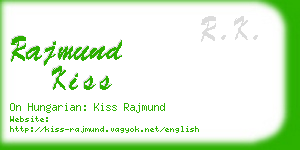 rajmund kiss business card